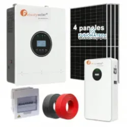 Sistema de 3KW 110v de alta frecuencia con 2.48 Wp en paneles solares y 5Kwh en acumulación 