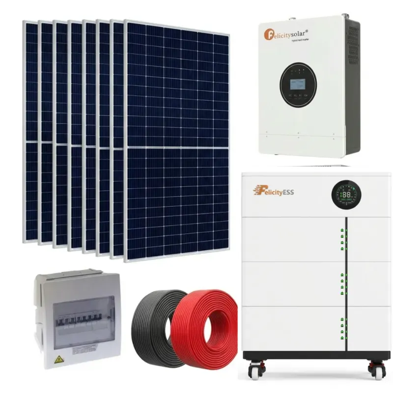 Sistema de 5kW 110V de alta frecuencia con 5.58kWp en paneles solares y 20kWh en acumulación