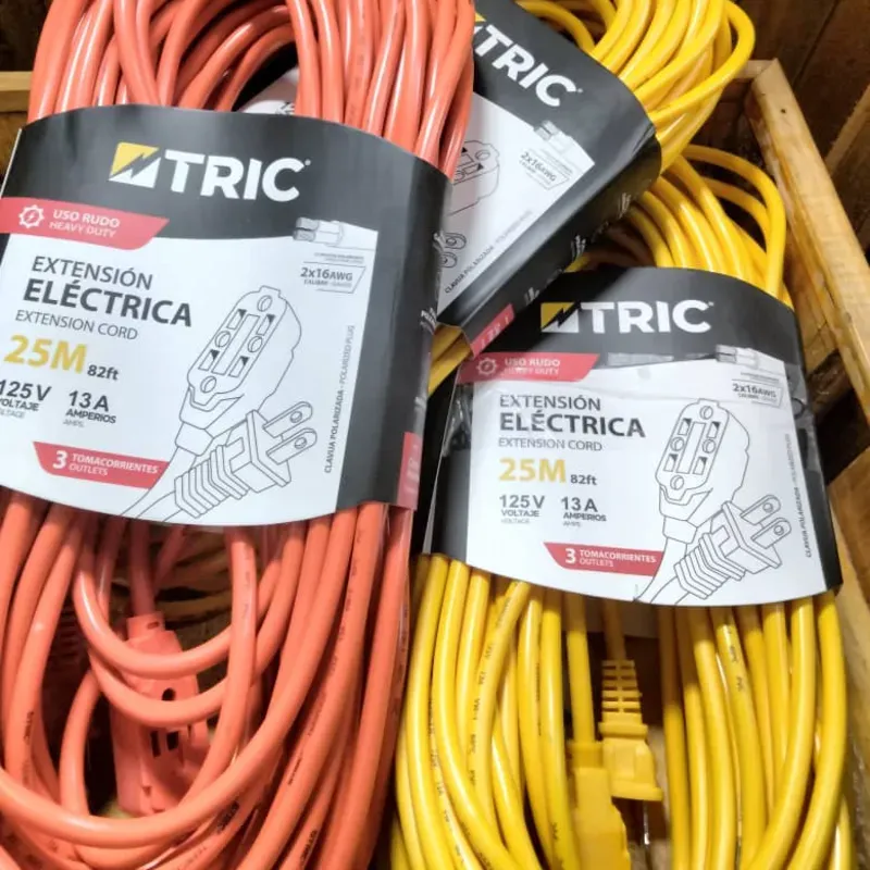 Extensión Eléctrica de 25 metros y 3 tomas TRIC