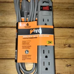 Regleta/extensión de 3 m y 6 salidas (tomacorrientes) V-TEG 