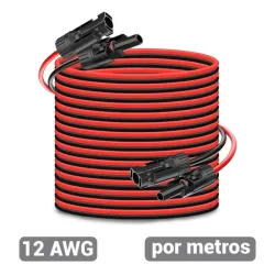 Cable de Extensión de Panel Solar 12 AWG. Venta por Metros (mínimo 10 metros)