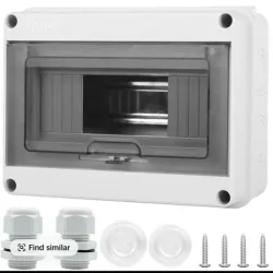 Caja de protección de distribución impermeable, caja eléctrica de disyuntor de plástico ABS y cubierta transparente IP65, para montaje en pared interior y exterior
