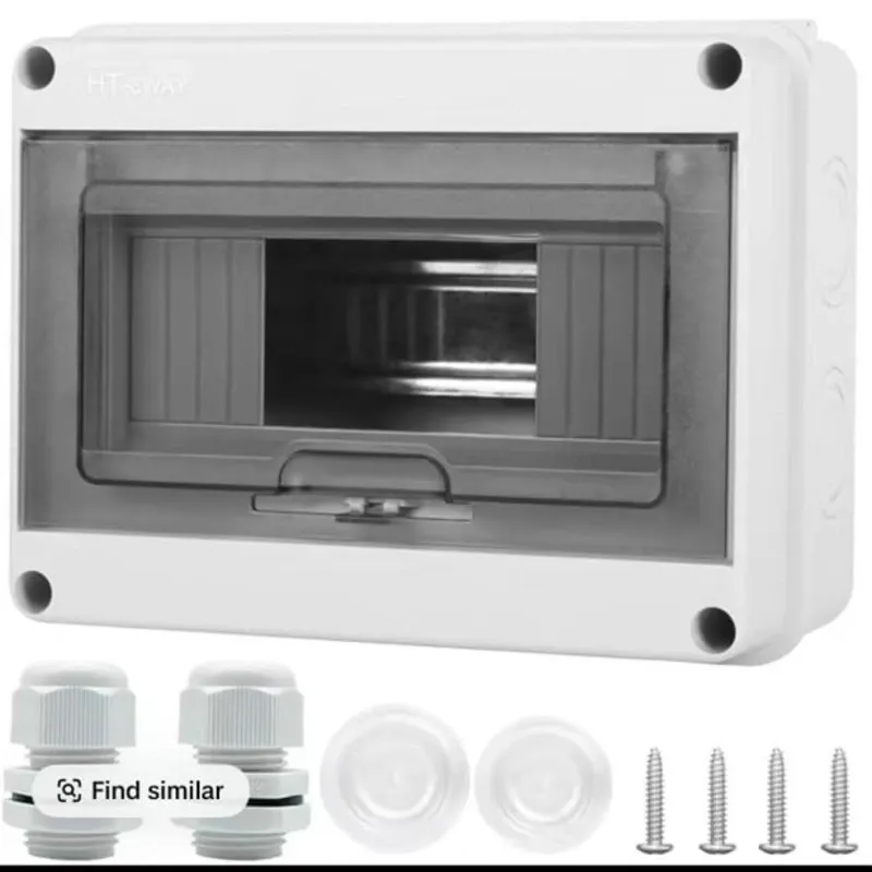 Caja de protección de distribución impermeable, caja eléctrica de disyuntor de plástico ABS y cubierta transparente IP65, para montaje en pared interior y exterior