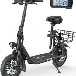 Carriola eléctrica para adultos / scooter 'GYROOR' MOD. C1 450W 36V/7.5Ah 25Km/hr (32km distancia) CON ASIENTO Y CESTA. Nueva.