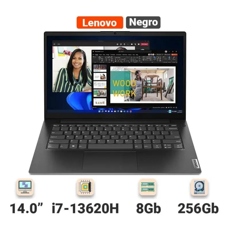 Laptop Lenovo V14 G4 IRU Intel Core i7-13620H 8GB RAM 256GB SSD 14 FHD Windows 11 Home Negro