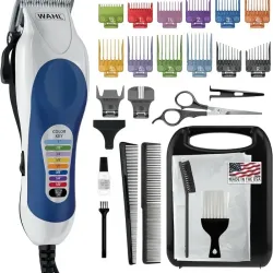 Máquina de pelar WAHL COLOR PRO (Set de barbero de 26 piezas) 10W (110V/60Hz) MADE IN EEUU, CON GUÍA DE COLORES, NUEVO.
