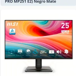 Monitor MSI 24.5" IPS FHD 120Hz 1ms Adaptive Sync HDR (Modelo: PRO MP251 E2) Negro Mate