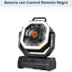 Ventilador Recargable F6 20000 mAh Con Linterna LED, 20000 mAh de Oscilación Automática con Batería con Control Remoto Negro