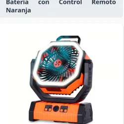 Ventilador Recargable F6 20000 mAh Con Linterna LED, 20000 mAh de Oscilación Automática con Batería con Control Remoto Naranja