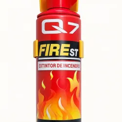 Extintor de incendios con su base.