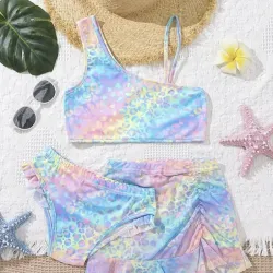 Bikini de Colores Degradados + Falda Cubierta para la Playa