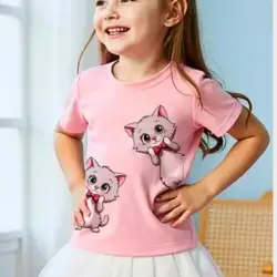 Camiseta de Cuello Redondo con Falda Plisada