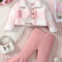 Camisola cortas con Chaqueta de mangas Largas y Pantalon Acampanado