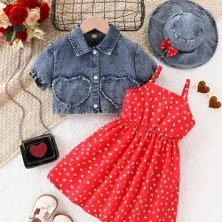 Conjunto de Chaqueta de Mezclilla y Vestido