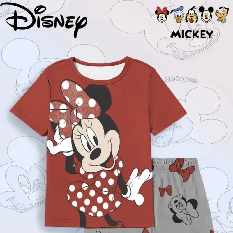 Conjunto de pijama Minnie Mouse Rojo para niñas 