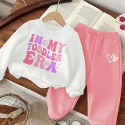 Sudadera de manga larga y pantalones rosa