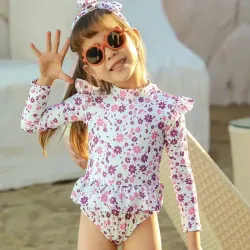 Traje de Baño con Estampado Floral para Niñas