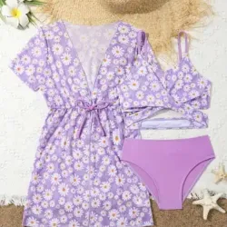 Traje de baño de tres piezas para adolescentes
