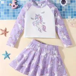 Traje de baño de unicornio para niñas