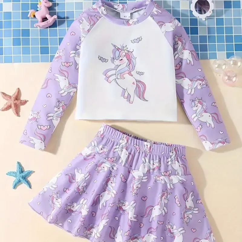Traje de baño de unicornio para niñas