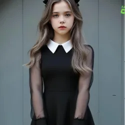 Vestido de mangas largas con cuello