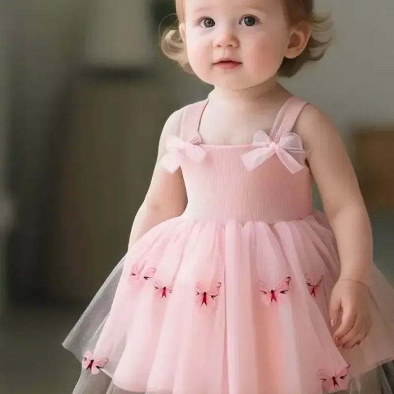 Vestido de Princesa para Niñas MQATZ con Adornos de Mariposas 