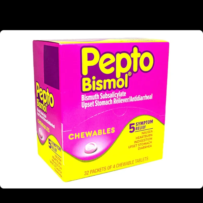Dispensador de tabletas masticables Pepto Bismol 32×4