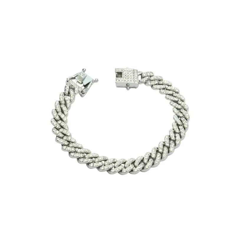Pulsera Invicta 80938 cadena plateada con estilo iced out