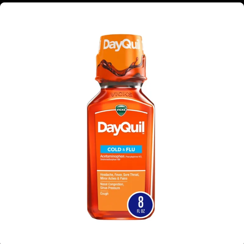 Vicks DayQuil Regular 8 oz para alivio de resfriado y gripe