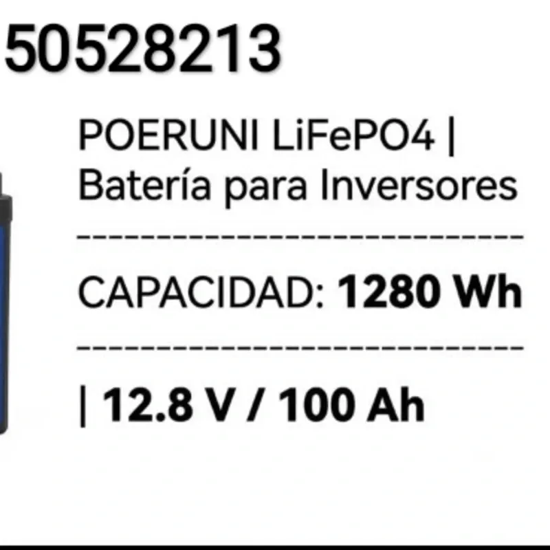 BATERÍA IDEAL PARA INVERSORES* *Ciclos de carga profundo*🪫🔋 12.8Vol 100Ah