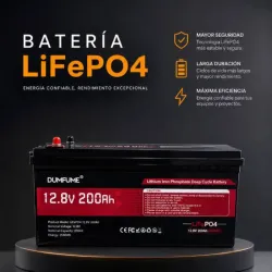 Batería para inversor 12.8 vol 200 ah