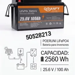 *Bateria para inversores LifePO4 2560Wh* 25.6V/ 100Ah