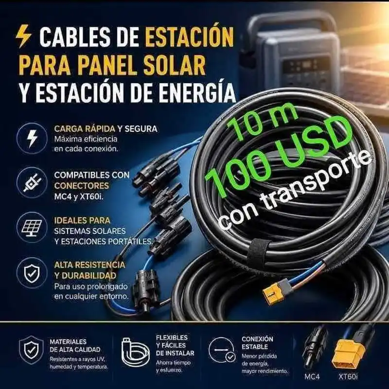 CABLE FOTOVOLTAICO PARA INVERSORES, PANEL SOLAR Y ECOFLOW