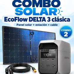 Combo de Ecoflow delta 3 clásica con cable de 10 metros y panel de 450 w