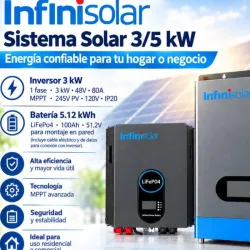 Combo Inversor infinisolar de 3kw  Batería infinisalor de 5kw