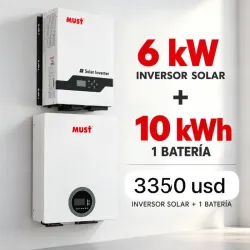 Combo Inversor must 6kw  Batería must de 10kw
