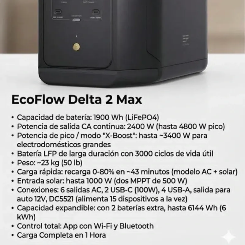 Ecoflow delta 2 máx de 1900 Wh*