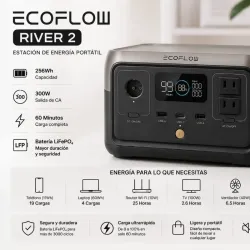 EcoFlow RIVER 2:  🔋 Capacidad de 256 Wh.