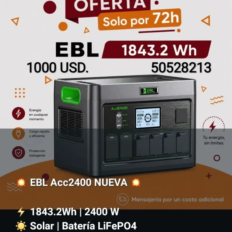 Estación de energía EBL 1843.2 WhatsApp pico 2400