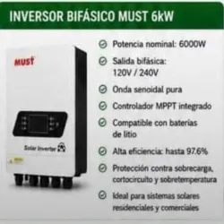 Inversor Bifásico Must 6 kW