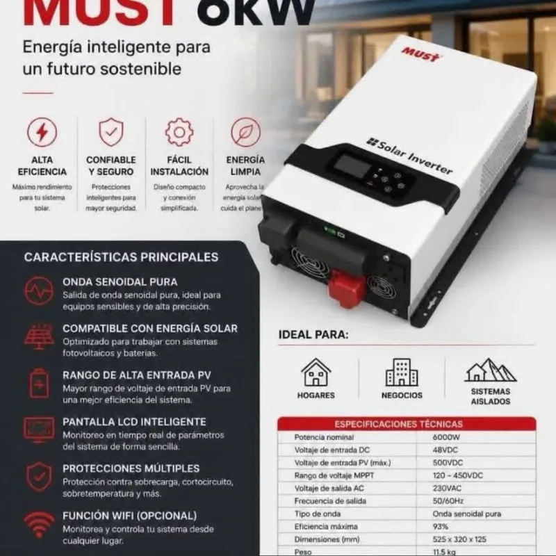 ⚡🔋 INVERSOR MUST 6 KW