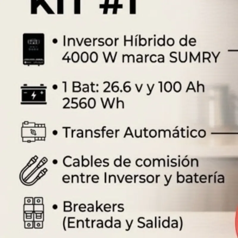 ⚡️ Kit #1: Total 2560 w/h Con posibilidad de poner 4 paneles de 500 w/h ( OJO no trae paneles)