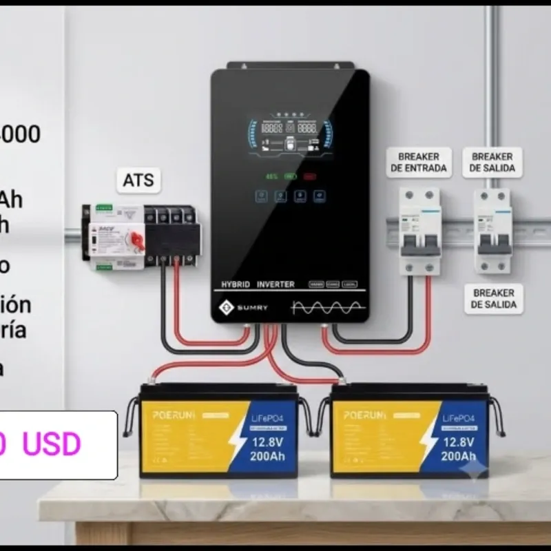 Kit #2: Total 5120 w/h Con posibilidad de poner 4 paneles de 500 w/h ( OJO no trae paneles)