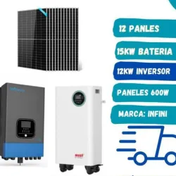 Kit de 12kw  -12Panles solares bifaciales 600 Wats