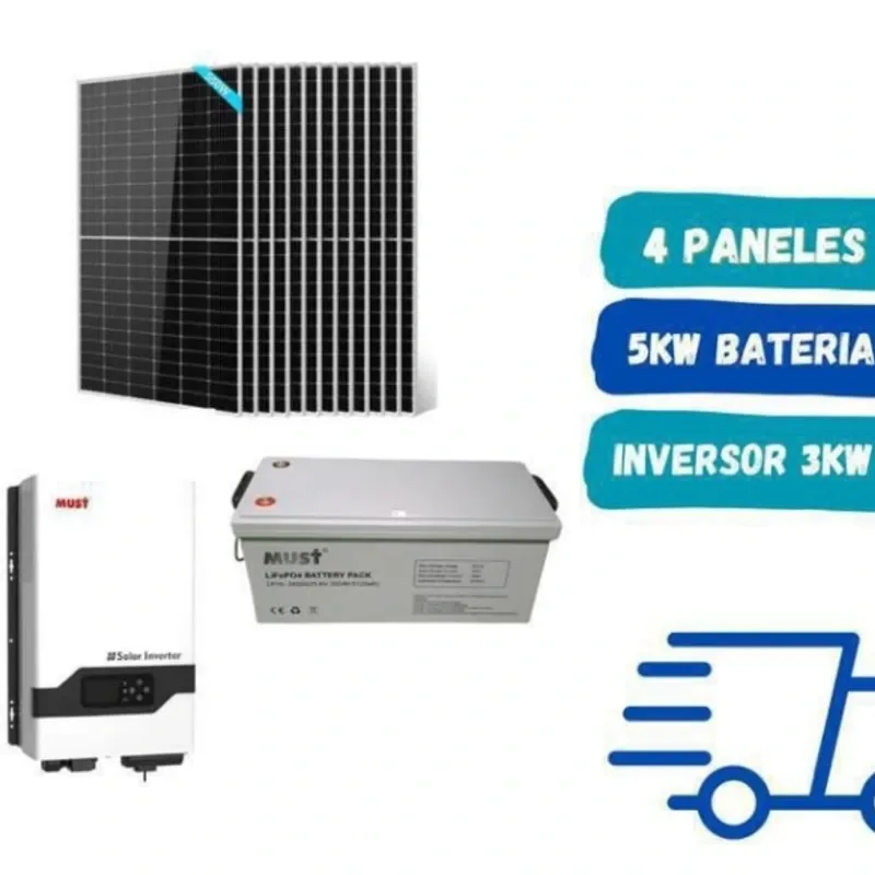 ☀️Kit de 3kw -4 Panles solares bifaciales 600 Wats