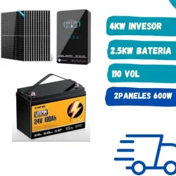 ☀️Kit de 4 kw SOLO 110 vol  más 2 Paneles solares bifaciales 600 Wats
