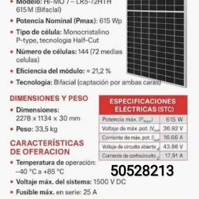 Panel solar 615 W
