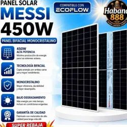 🔋 Panel Solar MESSI 450W Bifacial compatible con Ecoflow