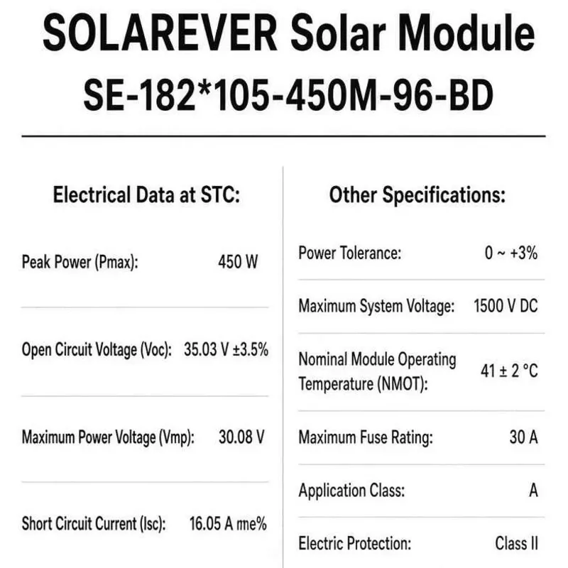 Panel solar Solar EVER 450 W bifacial