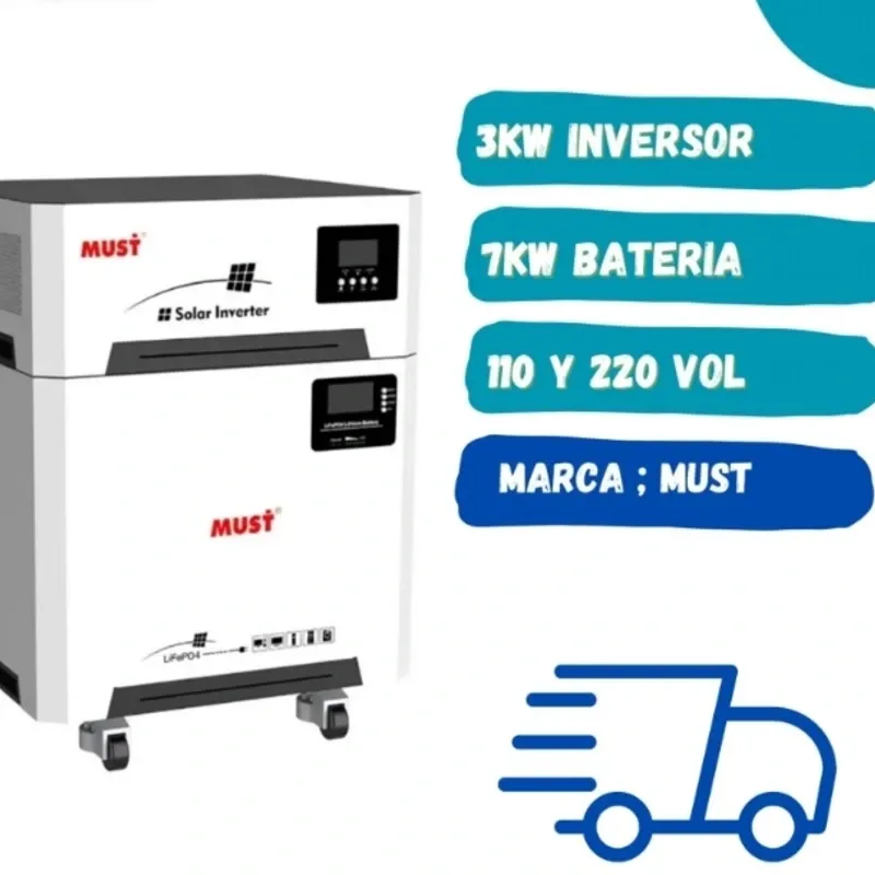 Todo en 1 -Marca MUST -capacidad de inversor 3kw -capacidad de batería 7.2kw